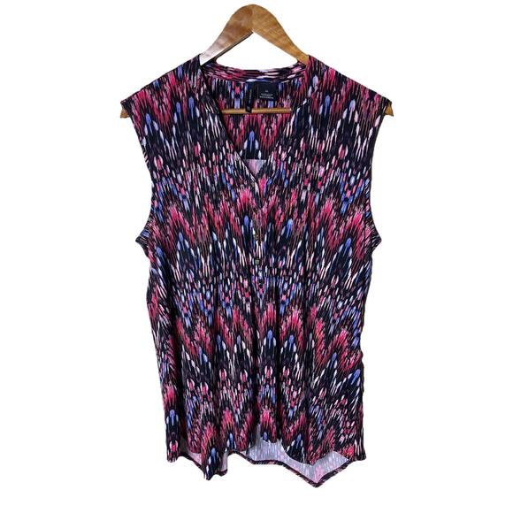New Directions Tops - New Directions Top Womens XL Geometric Asymmetrical Layering Blouse Career